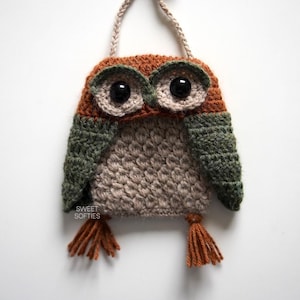 Magic-Eulen Tasche Häkeln Muster · No-Sew DIY Yarn Fiber Art Tutorial Beutel Crossbody No Sew Süß Wunderlich Wald Waldland Mori Girl Accessoire