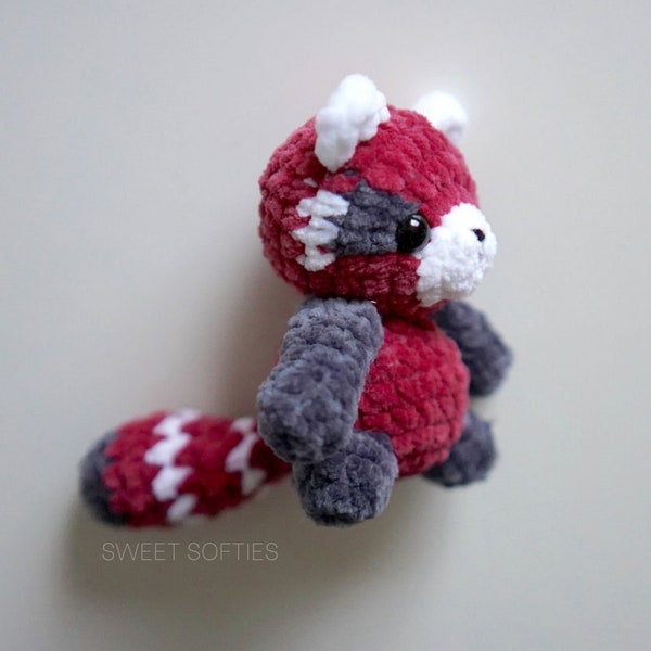 Pocket Red Panda Crochet Pattern · Amigurumi PDF Tutorial Baby Stuffed Animal Keychain Charm Easy Beginner Unisex Boys Girls Kids Cute Toy