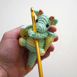 Daiyu the Dragon Crochet PDF PatternAmigurumi Chinese Dragon Pocket Mini Fantasy Mythical Animal Free Crochet Pattern Video Tutorial image 1