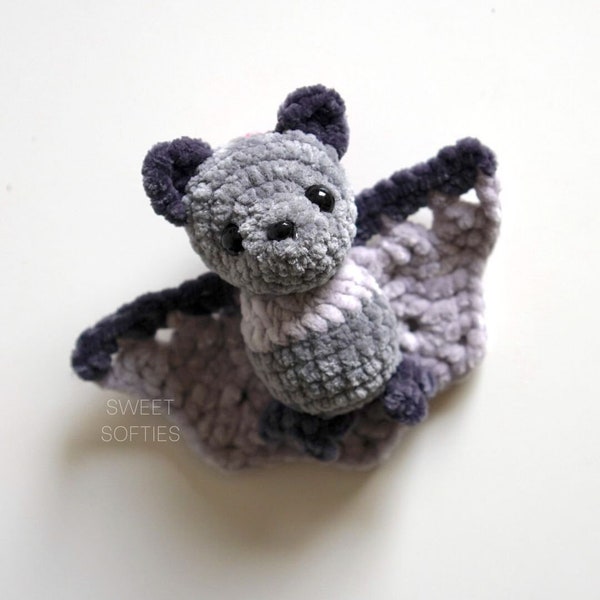 Pocket Bat Crochet Pattern · Amigurumi PDF Tutorial Baby Stuffed Animal Keychain Charm Halloween Easy Beginner Unisex Boys Girls Kids Toy