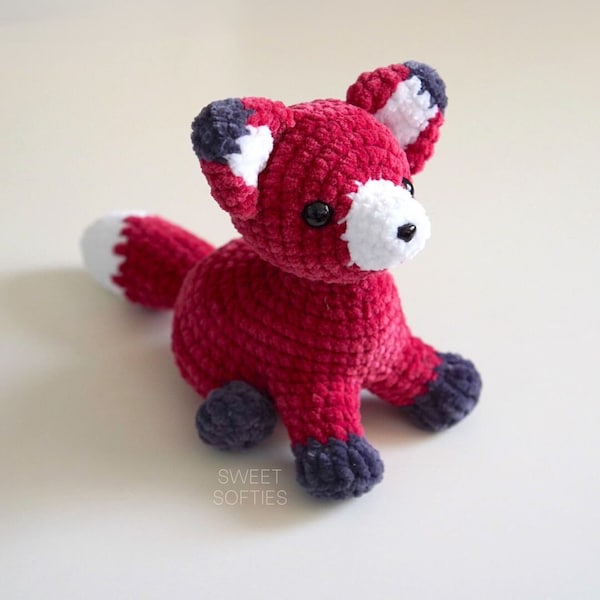 Firefox the Realistic Fox Crochet Pattern · Amigurumi Tutorial Low Sew Plush Velvet Blanket Yarn Kitsune Vixen Woodland Animal Doll for Kids