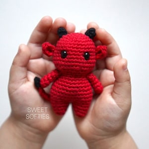 Baby Devil Crochet Pattern Amigurumi Doll Body Base Tutorial Quick Easy Beginner Halloween image 1