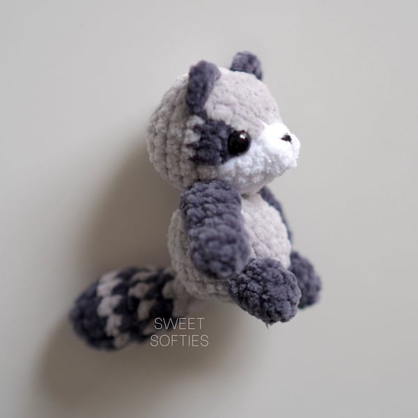 Pocket Raccoon Crochet Pattern · Amigurumi PDF Tutorial Baby Stuffed Animal Keychain Charm Easy Beginner Unisex Boys Girls Kids Cute Toy