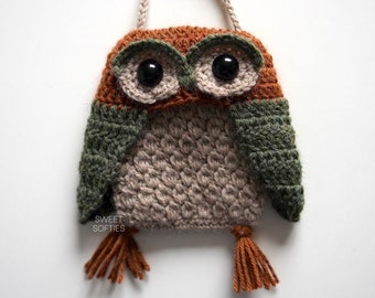 Magic-Owl Bag Crochet Pattern · No-Sew DIY Yarn Fiber Art Tutorial Pouch Crossbody No Sew Cute Whimsical Forest woodland Mori Girl Accessory