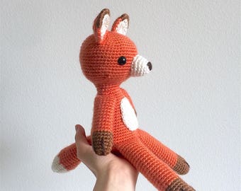 Finley le renard orange (série de collection Twee Toys) - Amigurumi Crochet peluche motif Woodland rustique Waldorf jouet cadeau bébé enfants