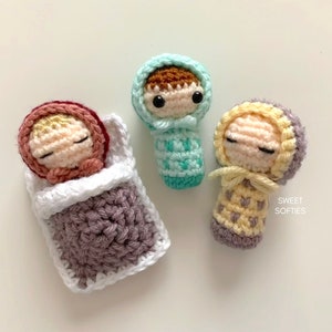 BEDTIME BABIES Free Crochet Pattern (DIY Tutorial quick easy cute kawaii beginner yarn amigurumi toddler kids worry doll bed set play toy)