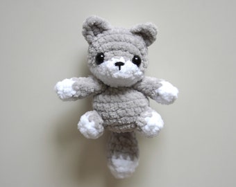 Patrón de crochet de perro lobo y husky de bolsillo · Tutorial de amigurumi en PDF · Llavero de peluche para bebé · Juguete unisex para niños y niñas · Fácil para principiantes