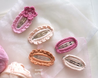 Easy Flower Hair Clip Free Crochet Pattern · DIY Video Tutorial quick easy cute kawaii yarn victorian kids beginner amigurumi present gift