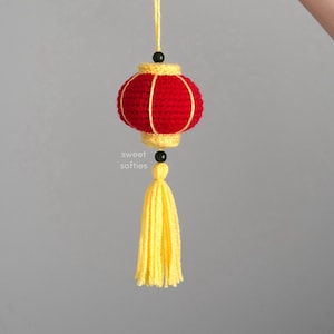 Lanterna lunare fortunata · Schema Amigurumi all'uncinetto gratuito per il Capodanno cinese (Tutorial fai-da-te, filato facile e veloce, artigianato per le vacanze, famiglia, bambini, fatto a mano)