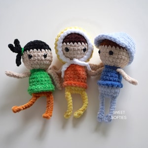 Pocket People Crochet Pattern Amigurumi Tutorial Keychain Charm No Sew Easy Beginner Stuffed Toy Human Body Doll Boy Girl Gender Neutral image 1