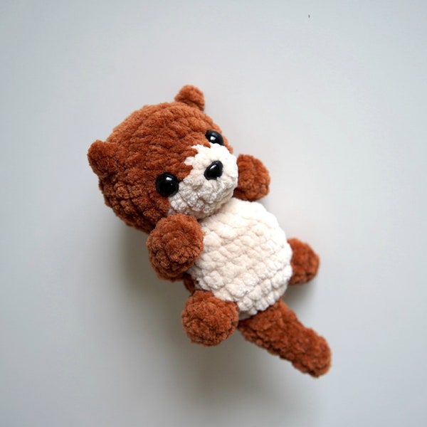 Taschenotter Häkelanleitung · Amigurumi PDF-Anleitung Baby-Kuscheltier-Schlüsselanhänger-Anhänger Meerwasser Einfach Anfänger Unisex Jungen Mädchen Kinderspielzeug