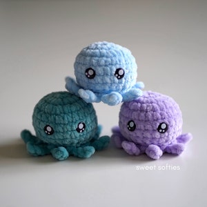 Schema all'uncinetto per amigurumi a forma di POLPO SQUISH · Video tutorial fai da te gratuito, veloce, facile, carino, kawaii, giocattolo terapeutico per bambini, autismo, ansia, regalo sensoriale