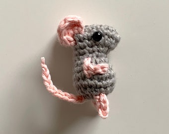 Pocket Mouse Crochet Pattern · No Sew Amigurumi Tutorial Keychain Charm Easy Beginner Stuffed Animal Baby Japanese Doll Plush Toy