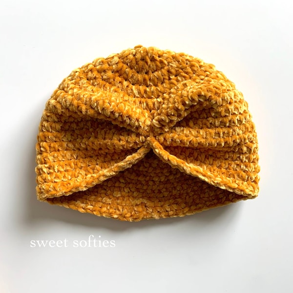 ANY SIZE TURBAN Crochet Pattern (Diy Tutorial quick easy cute hat headwear accessory newborn baby toddler child adult sizes unisex girl boy