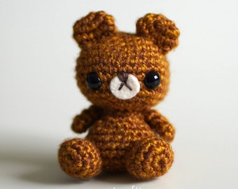 Tiny Teddy Doll Amigurumi Crochet Pattern · Free DIY Tutorial quick easy cute kawaii mini small handmade yarn bear animal sitting dolls