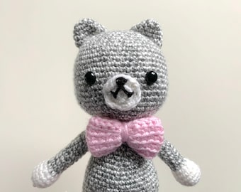 Cute Catsby Free Amigurumi Crochet Pattern (DIY Tutorial quick easy kawaii beginner yarn amigurumi baby kids toy cat kitty kitten animal