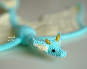 MERMAID DRAGON Amigurumi Crochet Pattern (DIY Tutorial quick easy cute kawaii yarn fantasy serpent wyvern kids waldorf doll unisex play toy