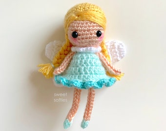 Piper Pixie Amigurumi Fairy Doll, Free Crochet Pattern (DIY Tutorial quick easy cute beginner yarn knitting girl fae fantasy magical sprite