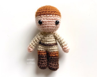 Crochet Anakin Skywalker Amigurumi Pattern (DIY Tutorial Yarn Little Small Chibi Mini Doll Quick Easy Cute Beginner Project Star Wars)