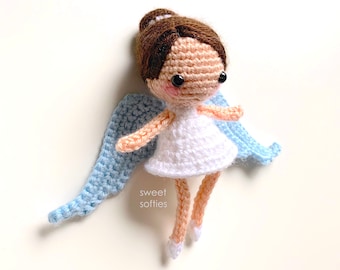 Angel Pixie Doll Free Amigurumi Crochet Pattern (DIY Tutorial quick easy cute kawaii beginner girl doll kids toy christmas tree ornament)