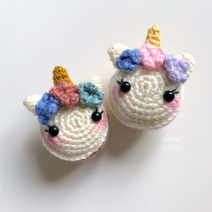 Unicorn Macaron Free Amigurumi Crochet Pattern (DIY Tutorial quick easy sweet cute kawaii beginner dessert food kids childrens toy gift)