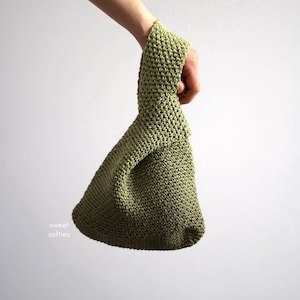 SAC MOSU, motif de sac avec noeuds japonais, motif au crochet · Tutoriel bricolage, sac à main fourre-tout, pochette, bracelet, cadeau de projet de fil de coton minimaliste mignon