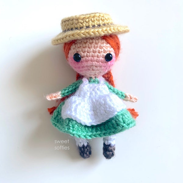 Anne of Green Gables Doll Free Amigurumi Crochet Pattern (DIY Tutorial quick easy cute kawaii beginner girl doll kids childrens toy gift)