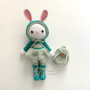 Wanderlust Bunny Amigurumi Doll Crochet Pattern · DIY Tutorial quick easy yarn art handmade cute kawaii animal rabbit dress up kids play toy