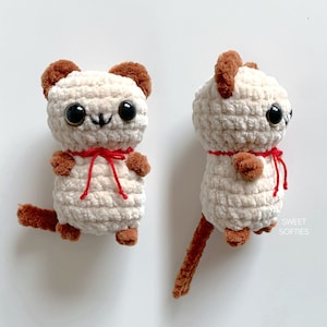 Pocket Kitty Cat Crochet Pattern · No Sew Amigurumi Tutorial Keychain Charm Easy Beginner Stuffed Animal Kitten Baby Japanese Doll Plush Toy