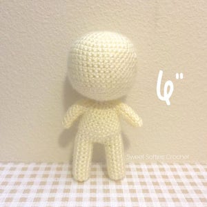 15 cm Chibi Puppe Basis - Amigurumi Häkelanleitung für Individuell anpassbare Kind Junge Mädchen Baby Kleinkind Mini winzigen menschlichen Körper Anime Figur Plushie