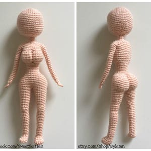 Curvy Female Doll Base No Sew - Amigurumi Crochet Pattern Girl Woman Human Realistic Life-Like Body Anime Art Doll Customizable Toy Plush
