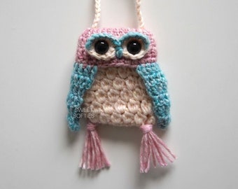 Mini Magic-Owl Bag Crochet Pattern · No-Sew DIY Yarn Fiber Art Tutorial Pouch Crossbody No Sew Cute Whimsical Forest Woodland Mori Accessory