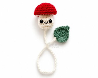 Mushroom Bookmark Crochet Pattern · Low-Sew Easy Beginner Crochet Tutorial Whimsical Book Lover Reader Nerd Nerdy Gift Yarn Chapter Keeper