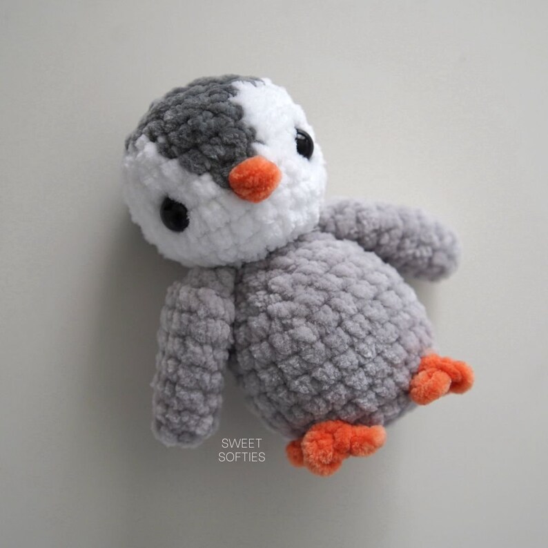 No-Sew Pocket Penguin Crochet Pattern DIY Yarn Fiber Art Tutorial Baby Penguin Animal Amigurumi Pingu Pinga Keychain Mini Size No Sew Cute image 5