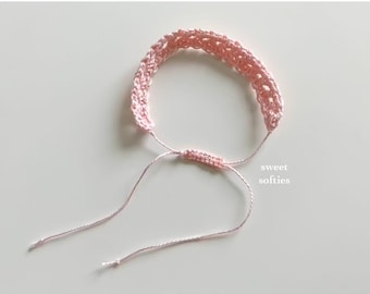 Crochet Bracelet PATTERN (Free DIY Tutorial quick easy cute kawaii beginner yarn accessory girl women unisex fashion adjustable bead beaded)