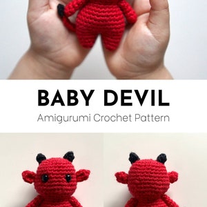 Baby Devil Crochet Pattern Amigurumi Doll Body Base Tutorial Quick Easy Beginner Halloween image 6