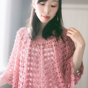 Free Crochet Pattern DIY Tutorial: Rose Finch Capelet Vintage Lace Poncho quick easy cute boho chic beginner summer women girl fashion image 2