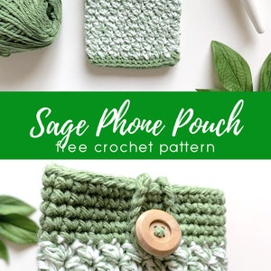 Crochet Phone Pouch Pattern DIY Tutorial Quick Easy Cute Free Beginner Project Cotton Yarn Cozy Bag Custom Size iPhone Electronics Cover image 2