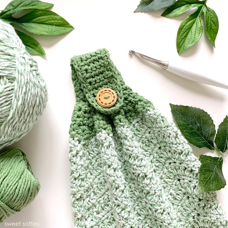 Crochet Kitchen Hand Towel Pattern DIY Tutorial Quick Easy Etsy