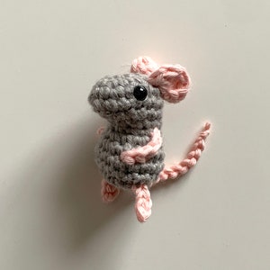 Pocket Mouse Crochet Pattern No Sew Amigurumi Tutorial Keychain Charm Easy Beginner Stuffed Animal Baby Japanese Doll Plush Toy image 2