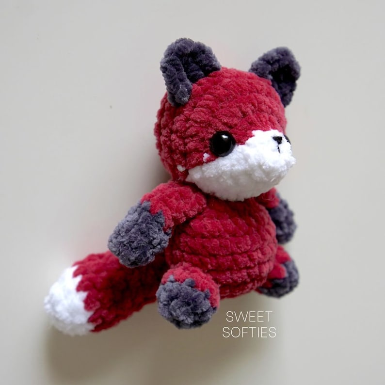 Pocket Fox Crochet Pattern Amigurumi PDF Tutorial Baby Stuffed Animal Keychain Charm Forest Easy Beginner Unisex Boys Girls Kids Toy image 4