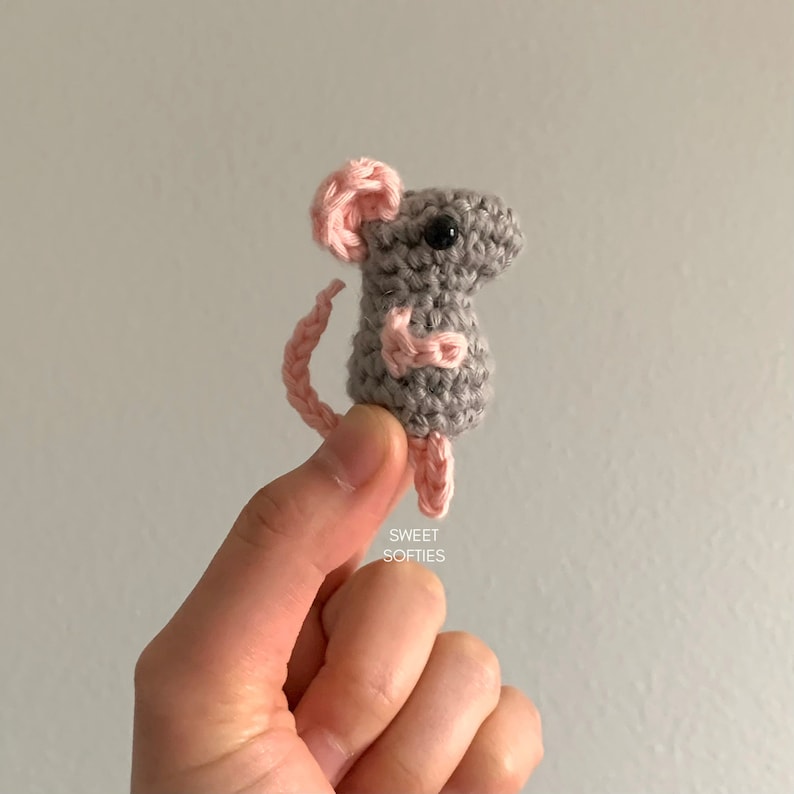Pocket Mouse Crochet Pattern No Sew Amigurumi Tutorial Keychain Charm Easy Beginner Stuffed Animal Baby Japanese Doll Plush Toy image 7
