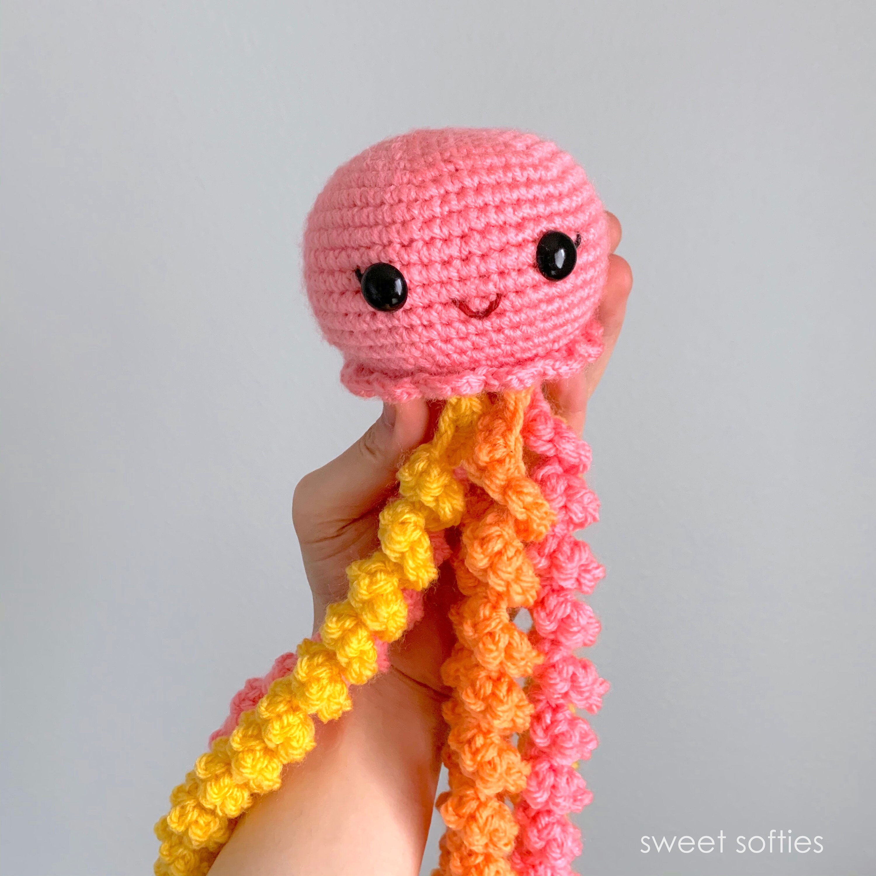 Toys & Games Baby & Toddler Toys Toys Baby jellyfish toys Crochet Jellyfish Toy Crochet gift