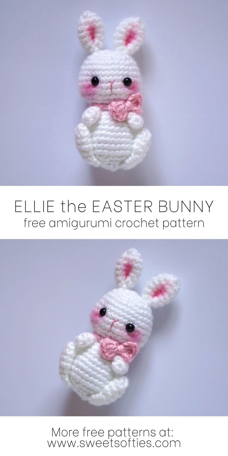 Ellie the Easter Bunny Amigurumi Crochet PDF Pattern DIY Tutorial Rabbit Yarn Craft Birthday Holiday Children Kids Boy Girl Unisex Gift image 4