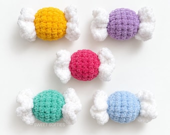Quickie Candy Crochet Pattern · No-Sew Amigurumi Quick & Easy Sweet Treat Snack Food Plush Yarn Keychain Party Favor Craft Fair Bag Charm