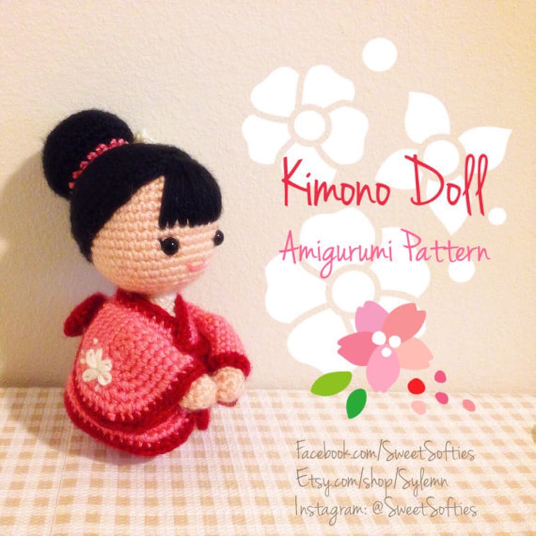 Amigurumi Crochet Doll Pattern Japanese Kimono Doll, Anime Girl  Customizable Female Human Body Base Traditional Kokeshi
