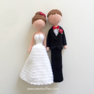 Loving Bride & Groom Amigurumi Crochet Doll Pattern Engagement Couple Boyfriend Girlfriend Husband Wife Anniversary Wedding Gift Cute Love image 2