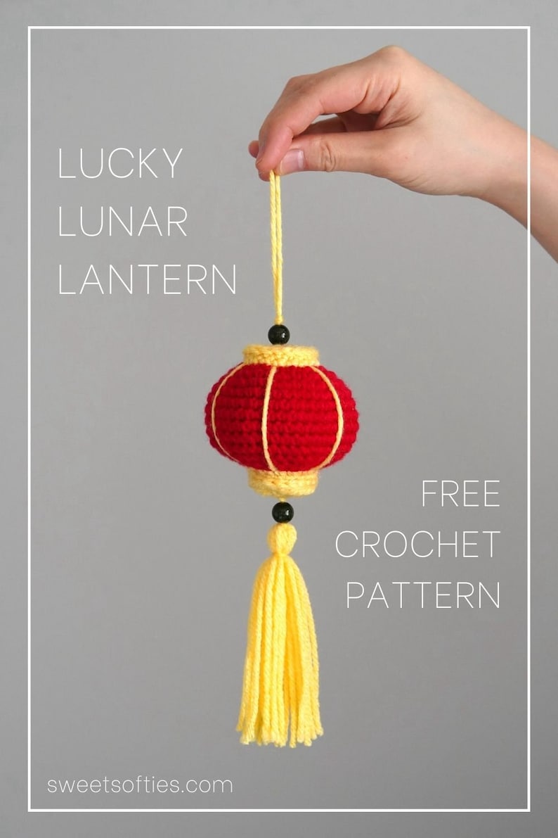 Lucky Lunar Lantern Free Amigurumi Crochet Pattern for Chinese New Year DIY Tutorial quick easy yarn holiday craft kids family handmade image 9