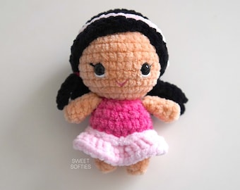 Baby ballerina pop haak PDF-patroon · Laag naai Amigurumi balletdanser gevuld pluche roze meisje speelgoed dans overweging cadeau meisje verjaardag