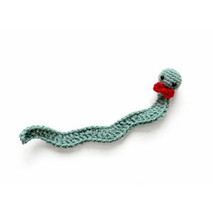 Bookworm Bookmark Crochet Pattern · Low-Sew Easy Beginner Crochet Tutorial Whimsical Book Lover Reader Nerd Nerdy Gift Yarn Chapter Keeper